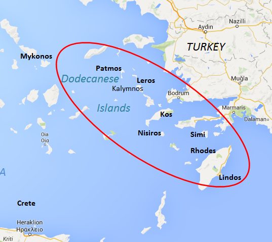 Dodecanese Islands - Gastronomy Tours Dodecanese map - Gastronomy Tours